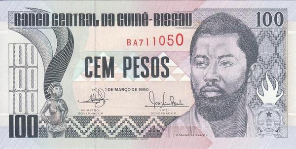 100 песо 1990 Гвинея-Бисау.