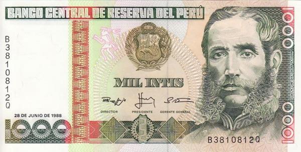 1000 инти 1988 Перу. 