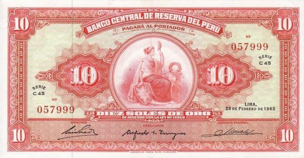 10 солей 1965 Перу. 