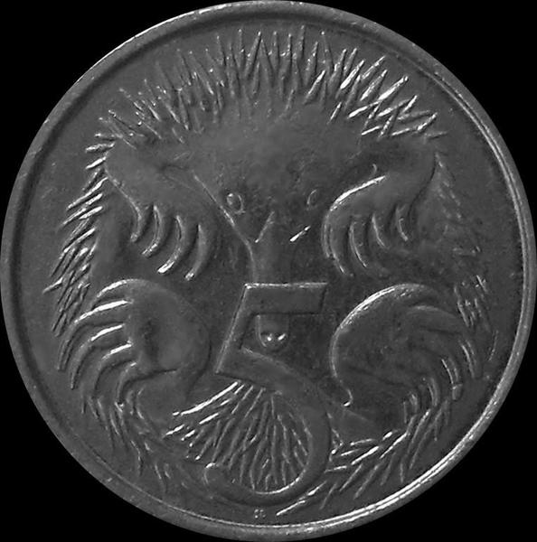 5 центов 2008 Австралия. Ехидна.