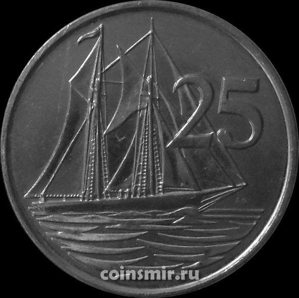 25 центов 2002 Каймановы острова. Парусник.
