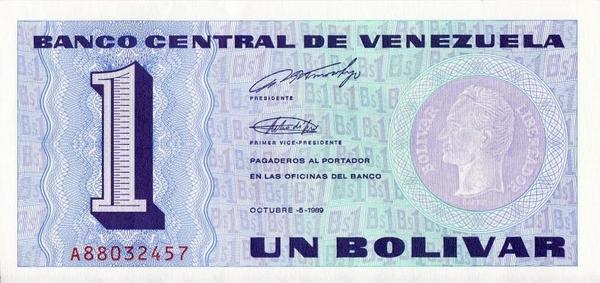 1 боливар 1989 Венесуэла. 