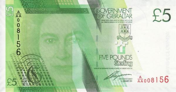 5 фунтов 2011 Гибралтар.