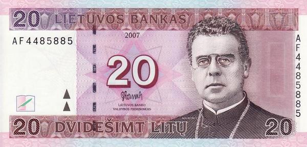 20 литов 2007 Литва.
