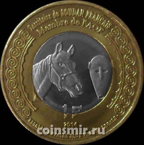 1 франк 2014 французский Судан (Мали). Лошадь.