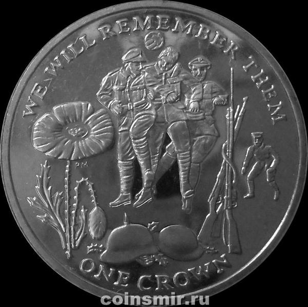 1 доллар 2014 остров Мэн.  100-летие начала Первой мировой войны.
