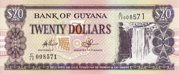 20 долларов 2010 Гайана. (типография Canadian Bank Note)