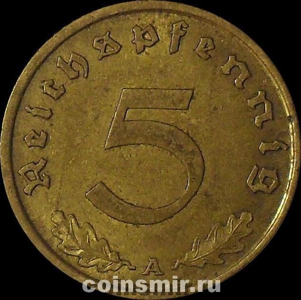 5 пфеннигов 1938 А Германия. 