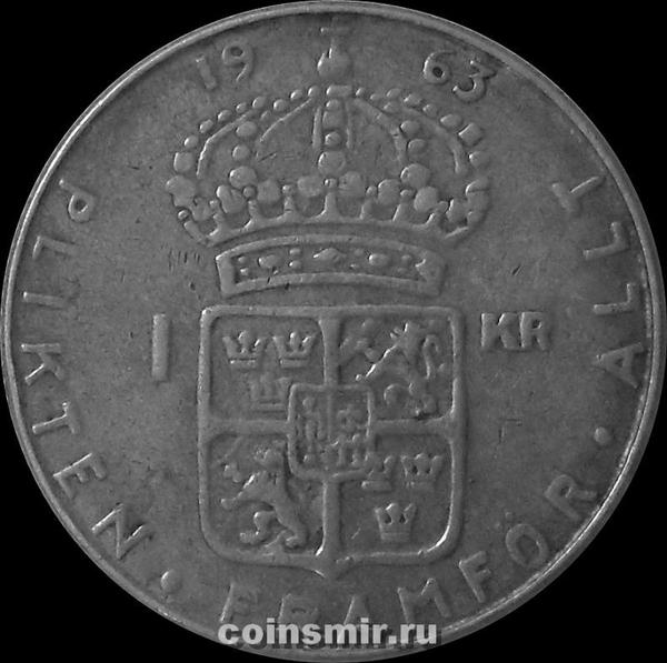 1 крона 1963 U Швеция.(в наличии 1961)