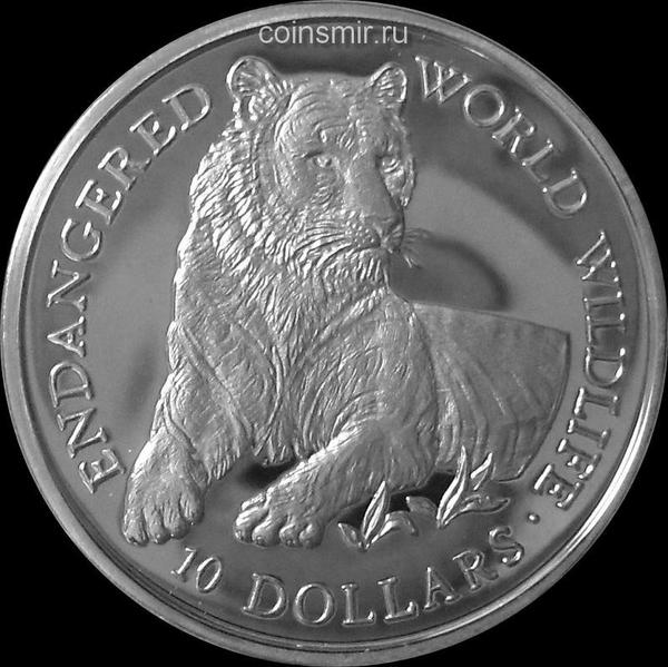 10 долларов 1990 острова Кука. Тигр.
