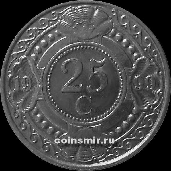 25 центов 1999 Нидерландские Антильские острова.(в наличии 2007 год)