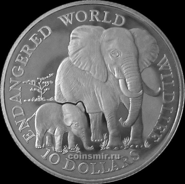 10 долларов 1990 острова Кука. Слоны. 