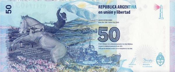 50 песо 2015 Аргентина. Мальвинские острова.