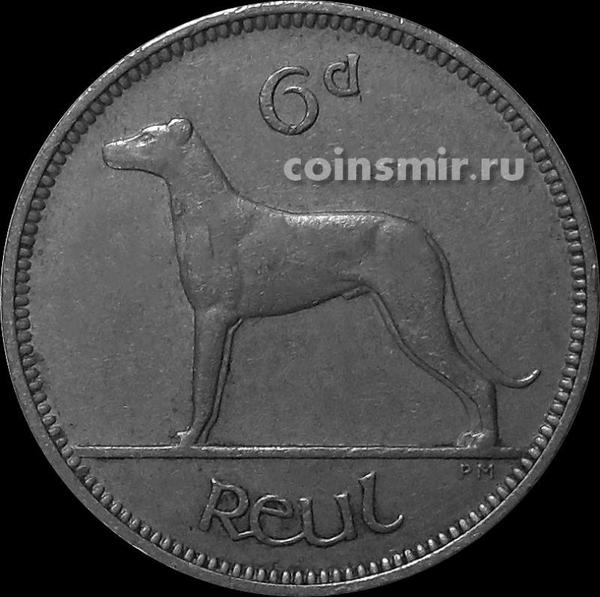 6 пенсов 1955 Ирландия. Собака. (в наличии 1956 год)