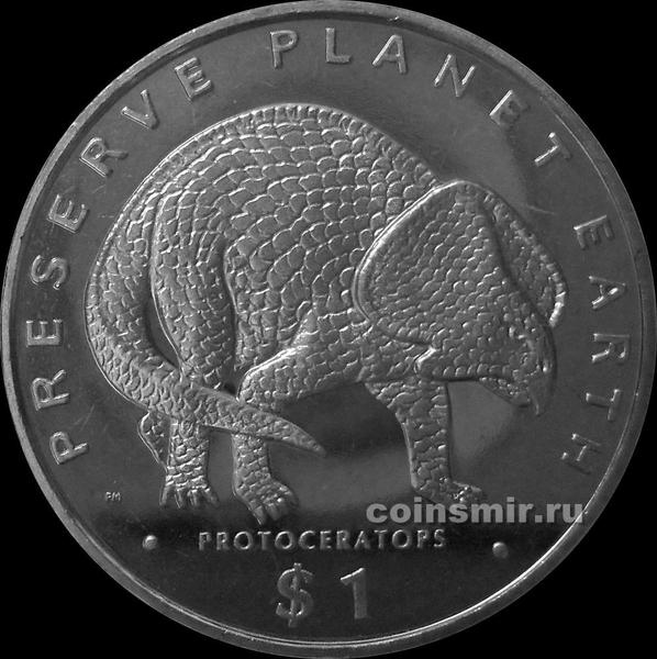1 доллар 1993 Либерия. Протоцератопс.