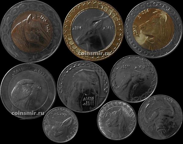 Набор из 9 монет 1992-2015 Алжир.