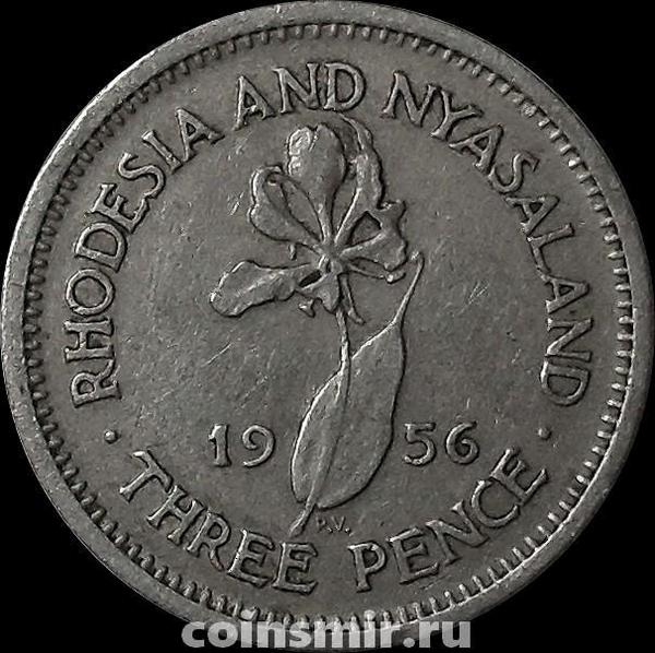 3 пенса 1956 Родезия и Ньясаленд.