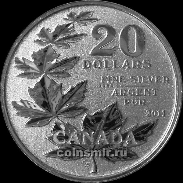 20 долларов 2011 Канада. Кленовые листы.