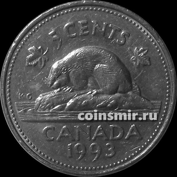 5 центов 1993 Канада. Бобр.