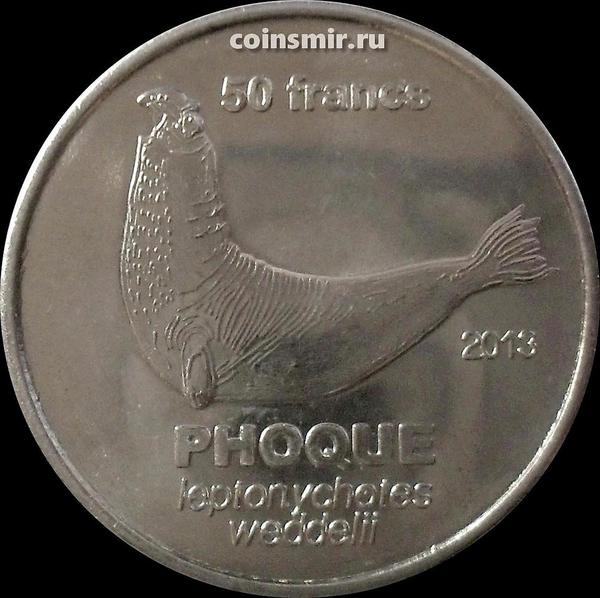 50 франков 2013 острова Крозе. Морской слон.