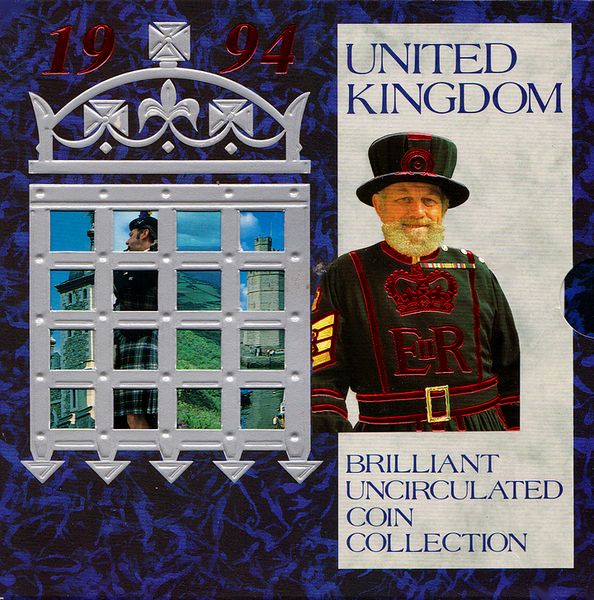 Набор из 8 монет 1994 Великобритания. Буклет. BUNC.