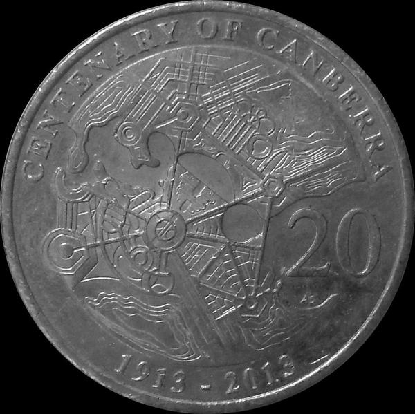 20 центов 2013 Австралия. 100 лет Канберре.
