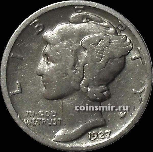 10 центов (1 дайм) 1927  США.