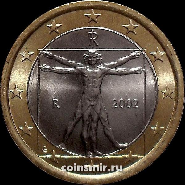 1 евро 2002 Италия. Витрувианский человек. BUNC
