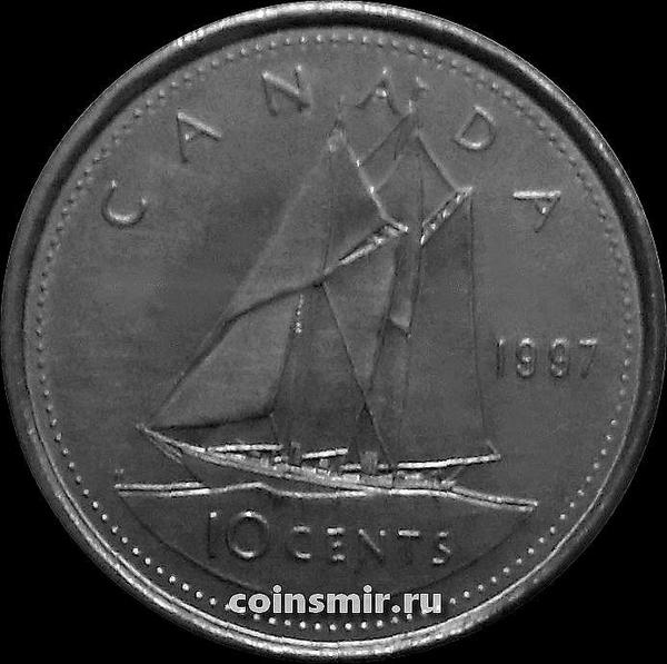 10 центов 1997 Канада. Парусник.