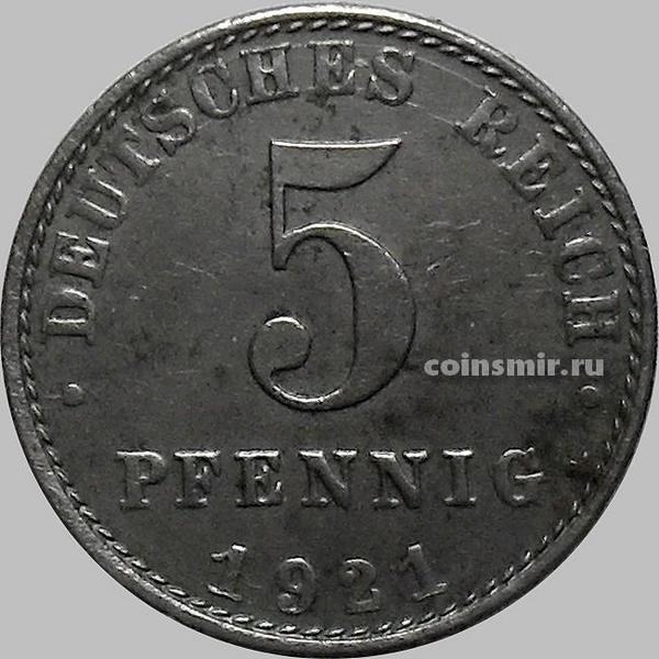 5 пфеннигов 1921 А Германия. ХF