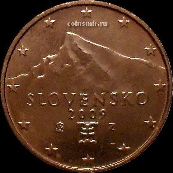 1 евроцент 2009 Словакия. Гора Кривань.