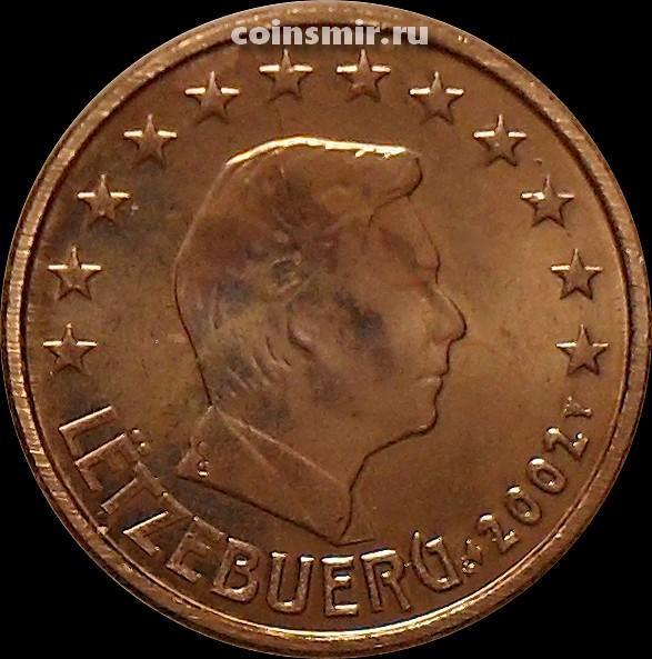 1 евроцент 2002 Люксембург. Великий герцог Люксембурга Анри.