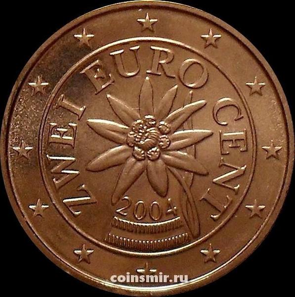 2 евроцента 2004 Австрия. Эдельвейс.