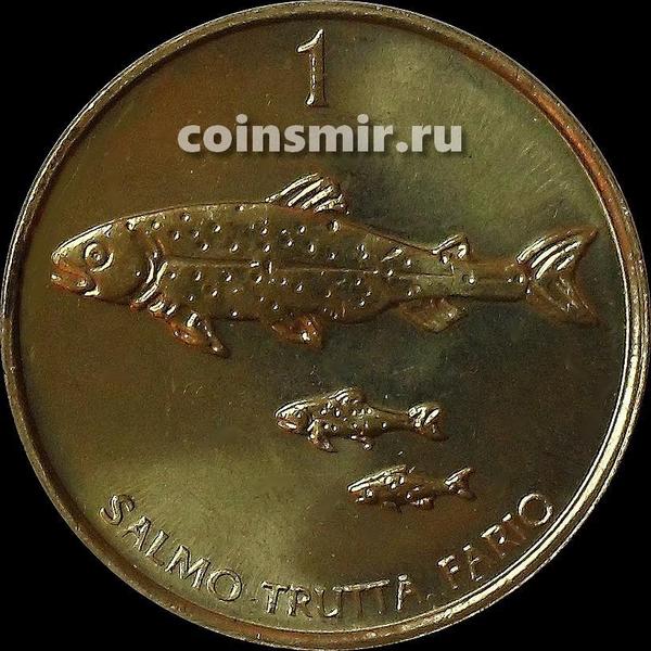 1 толар 2004 Словения. Кумжа.