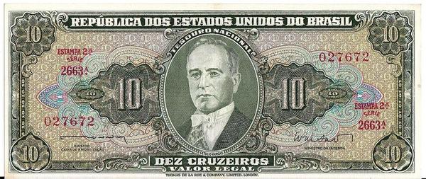 10 крузейро 1962 Бразилия.