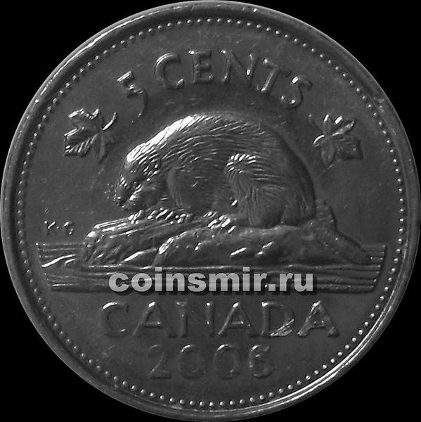 5 центов 2006 Канада. Бобр.