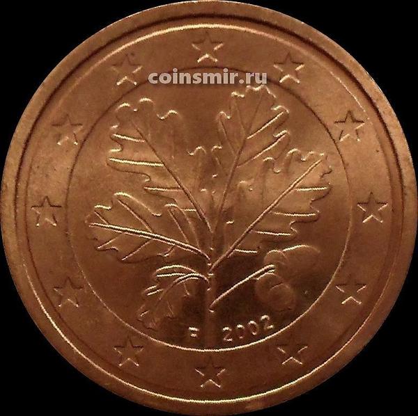 2 евроцента 2002 F Германия. Листья дуба.