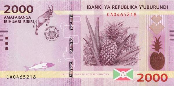 2000 франков 2015 Бурунди.