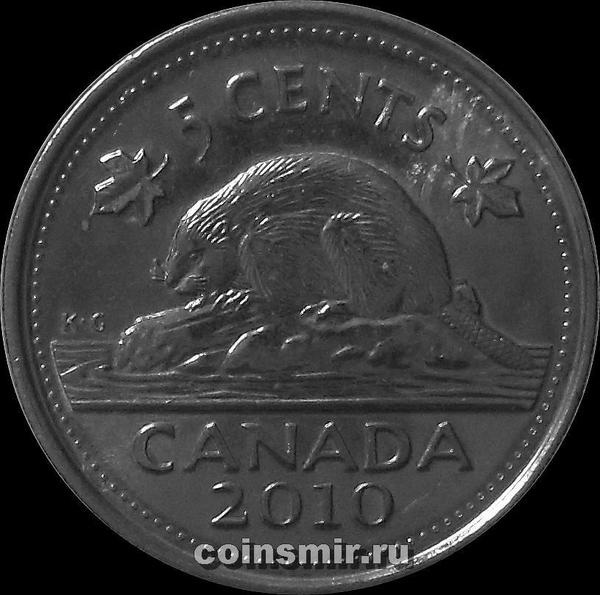 5 центов 2010 Канада. Бобр.