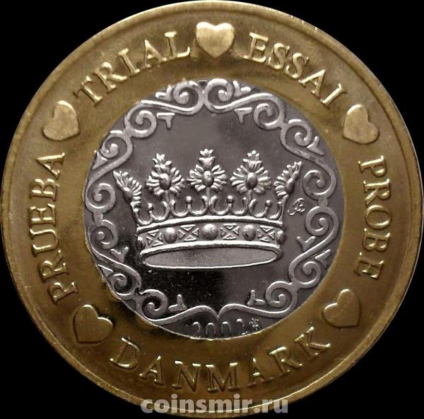 1 евро 2002 Дания. Европроба. Specimen.