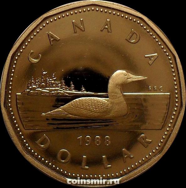 1 доллар 1988 Канада. Пруф.