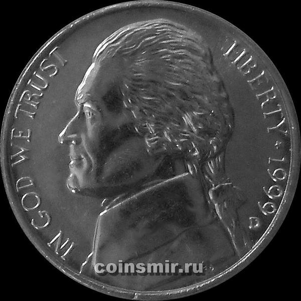 5 центов 1999 D США. Томас Джефферсон.
