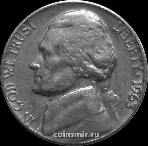5 центов 1963 США. Томас Джефферсон.