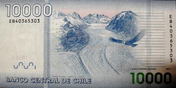 10000 песо 2014 Чили.