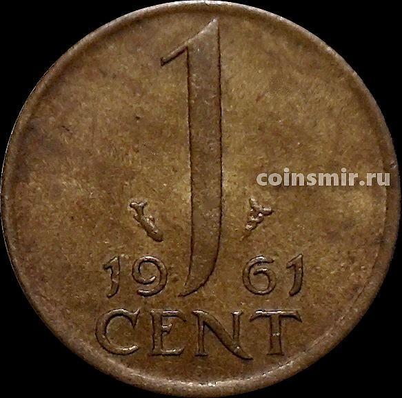 1 цент 1961 Нидерланды. Рыбка.