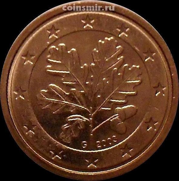 2 евроцента 2003 G Германия. Листья дуба.