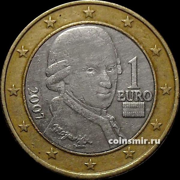 1 евро 2007 Австрия. Моцарт. VF