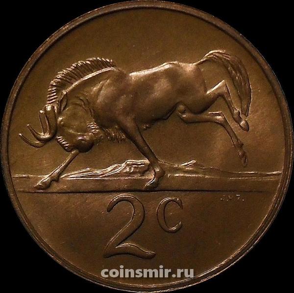2 цента 1975 Южная Африка.