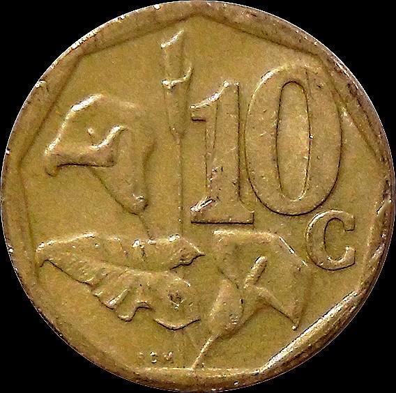 10 центов 2000 Южная Африка. Лилия. South Africa. KM# 224
