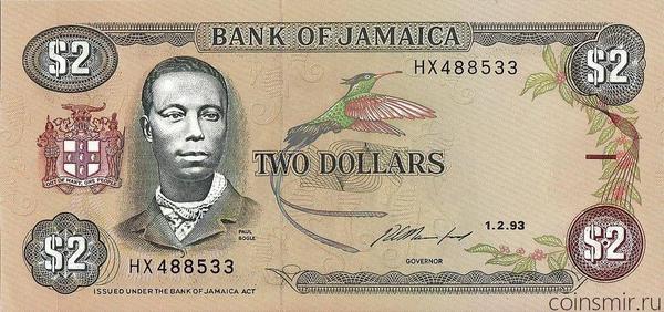 2 доллара 1993 Ямайка.